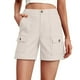thumbnail image 1 of Pantalones Casuales de Mujer Color Sólido Multi Bolsillo Ropa de Trabajo, Pantalones de Trabajo de Verano de Cintura Elástica de Moda, 1 of 7