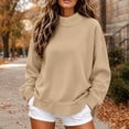 thumbnail image 2 of Enjoytime Women's Mock Neck Sweatshirt Long Sleeve Side Slit Pullover Top Fall Winter Loose Trendy Casual Sweatshirts, 2 of 8