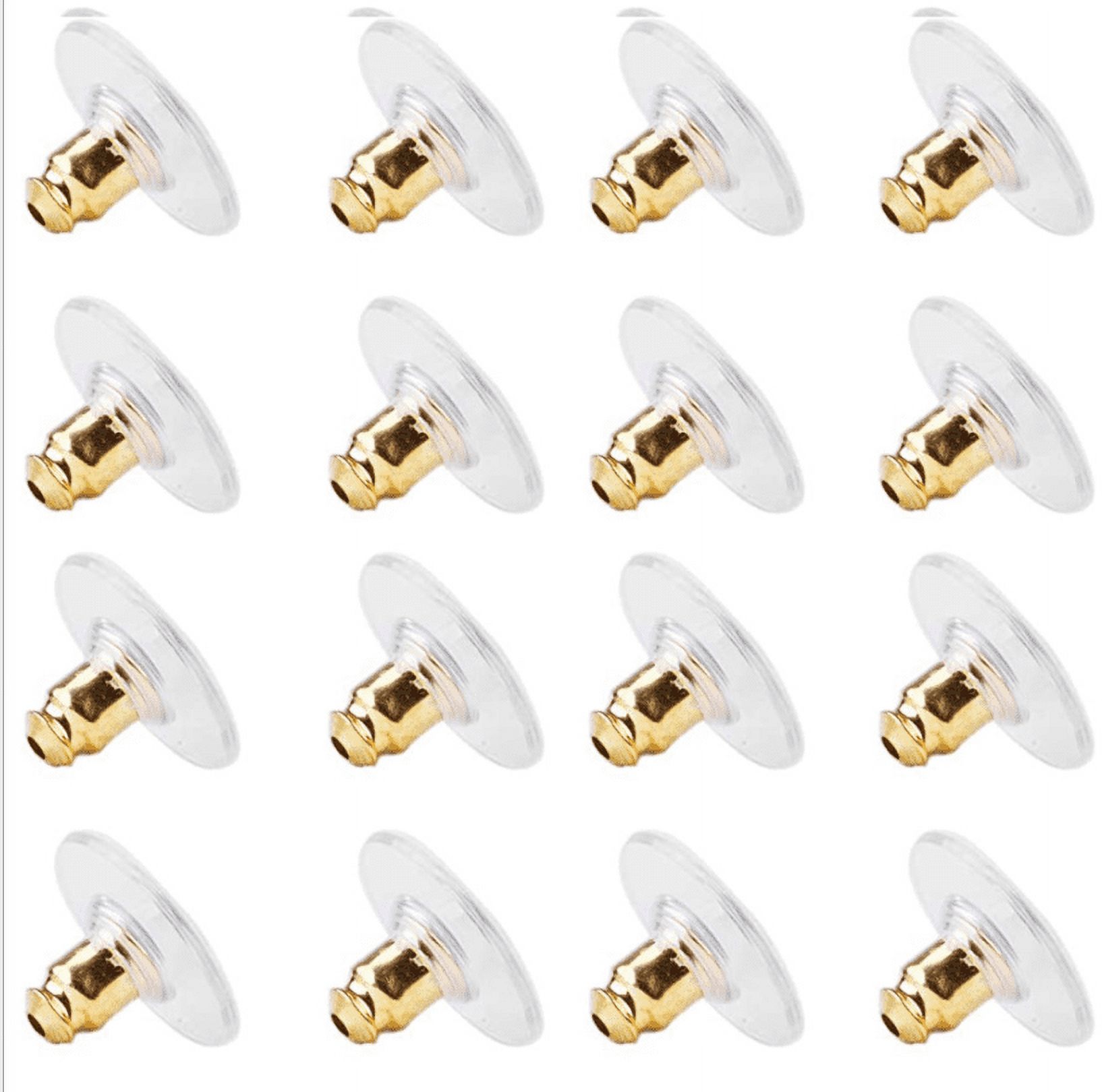 Bullet Locking Earring Backs for Diamond Studs Replacements Earring Backs for Heavy Earrings Droop Earrings Hypo-Allergenic Rubber Earring stoppers - image 2 of 3
