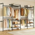 thumbnail image 2 of ONBRILL H4 Wall Mounted Closet System, Expandable Industrial Pipe Clothes Rack Clothing Rack for Hanging Clothes, Heavy Duty Closet Organizers and Storage in Wardrobe Closet, 2 of 9