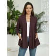 thumbnail image 5 of VEPKUL Women Cardigan Casual Lightweight Plus Size Cardigan 3/4 Sleeve Open Front Soft Light Cardigan Drape Duster 1XL-5XL, 5 of 9