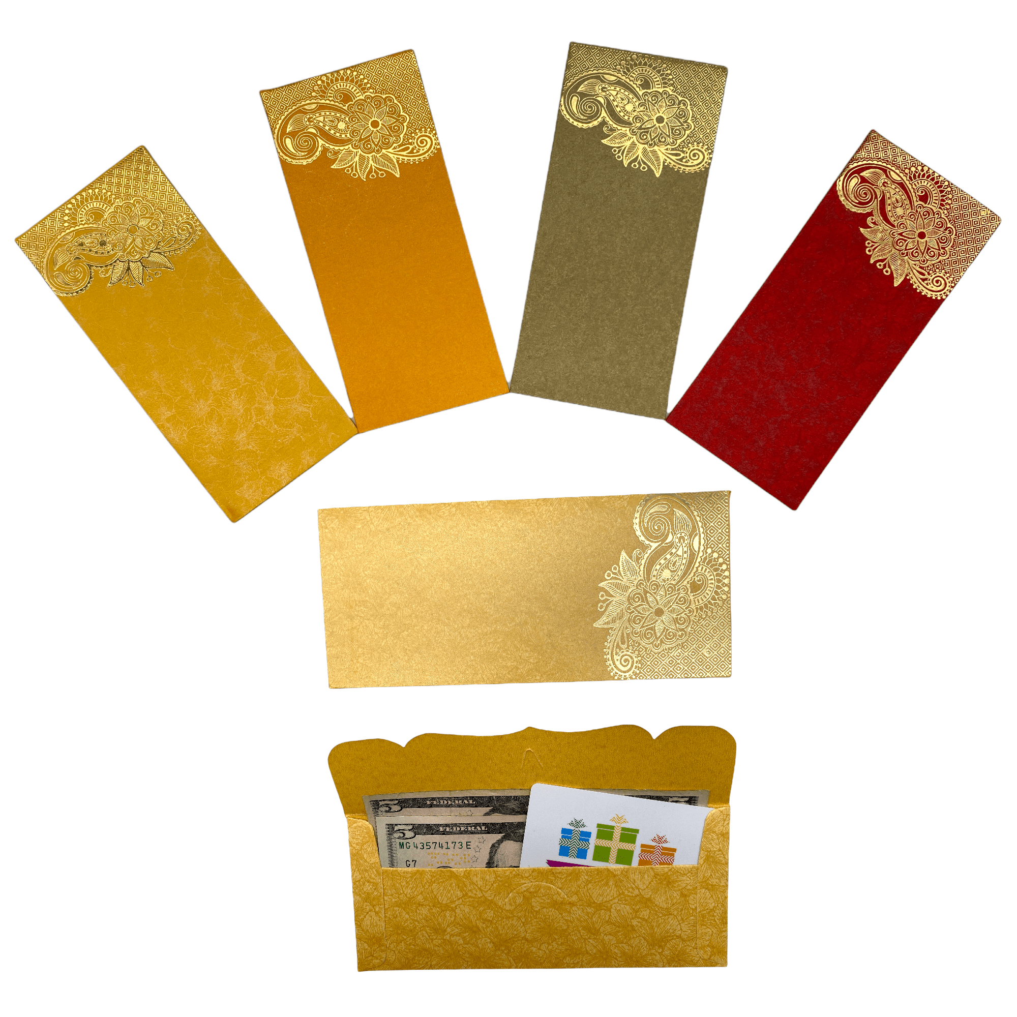 5 X Money Gift Envelopes Shagun Salami Assorted Wedding Diwali Cash Gift Wallets 