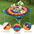 thumbnail image 4 of Colorful Rainbow Tie Dye Spiral Pattern Square Fitted Tablecloth with Elastic Edge,Square Table Cover,Washable Elastic Table Cover for Home Kitchen Party Decor 36"x36", 4 of 6