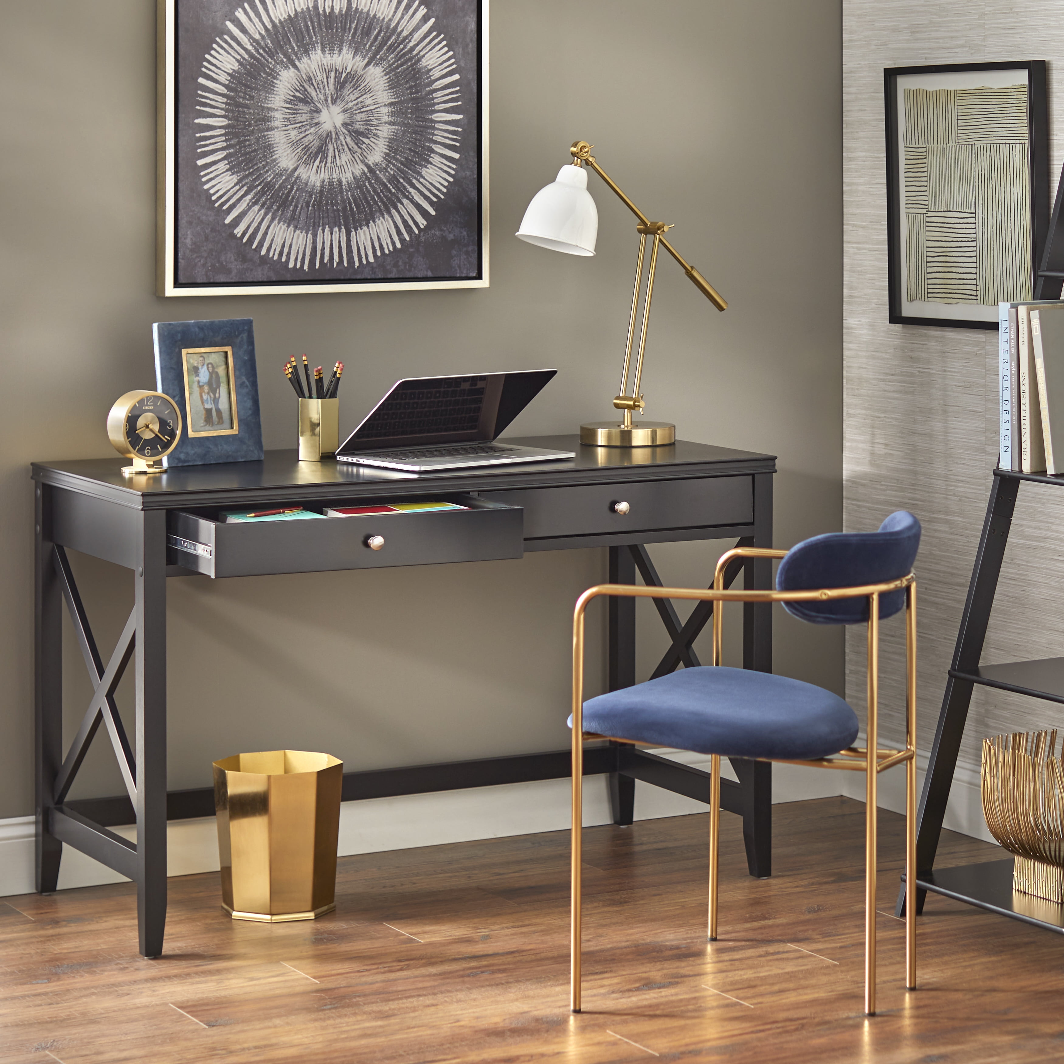Simple Living  Anderson X Desk Black Painted