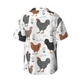 thumbnail image 2 of Xecao offers the Retro Rooster for Men's Casual Short-sleeved Shirt, a button-up collared shirt with a pocket, perfect for beach vacations and yacht travel in the 3X-Large size., 2 of 7