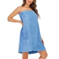 thumbnail image 3 of Biekopu Women's Towel Wrap Bathrobe Soft Adjustable Spa Robe with Hair Shower Cap for Shower, 3 of 6