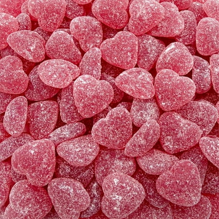 ClickTop Candy Cherry Jelly Hearts, Sour Valentines Candy, 18 oz Resealable Jar