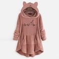 thumbnail image 1 of PVCS Femmes Hiver Chaud Chandails à Capuchon Léopard Patchwork Imprimé Irrégulier Peluche Manteau à Capuche Hauts, 1 of 4
