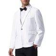 thumbnail image 4 of CHAQUETA DE TRAJE DE NEGOCIO SÓLIDA PARA HOMBRES CON SOLAPA NOTCH Y UN BOTÓN S BLANCA, 4 of 5