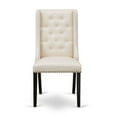 thumbnail image 4 of East West Furniture Forney 38" Fabric Dining Chairs in Black/Cream (Set of 2), 4 of 4