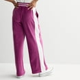 thumbnail image 2 of Women's Limited Too Velour Wide Leg Track Pants Color: Purple Size: X LARGE, 2 of 4