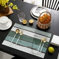 thumbnail image 3 of Green Gray White Placemats Set of 8, Country Vintage Gradient Wooden Plank Placemats for Dining Table, Place Mats for Kitchen Tabletop, Waterproof Wipeable Dining Table Mats Set, 3 of 9