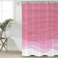 thumbnail image 4 of Shower Curtain, Pink Gradient Stripe Waterproof Shower Curtain Set with Hooks for Bathroom Showers,Stalls and Bathtubs,72x72In Modern Ombre Geometric Wave, 4 of 8