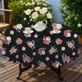 thumbnail image 4 of Pioneer Flower Floral Print Pattern Round Tablecloth 60 X 60 Inch, Wrinkle Resistant Wipeable Table Cloth for Kitchen Dining Picnic Patio Party, 4 of 6
