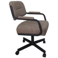 thumbnail image 3 of Swivel Metal Caster Dining Chair M-110 - Checkered - Brown, 3 of 3