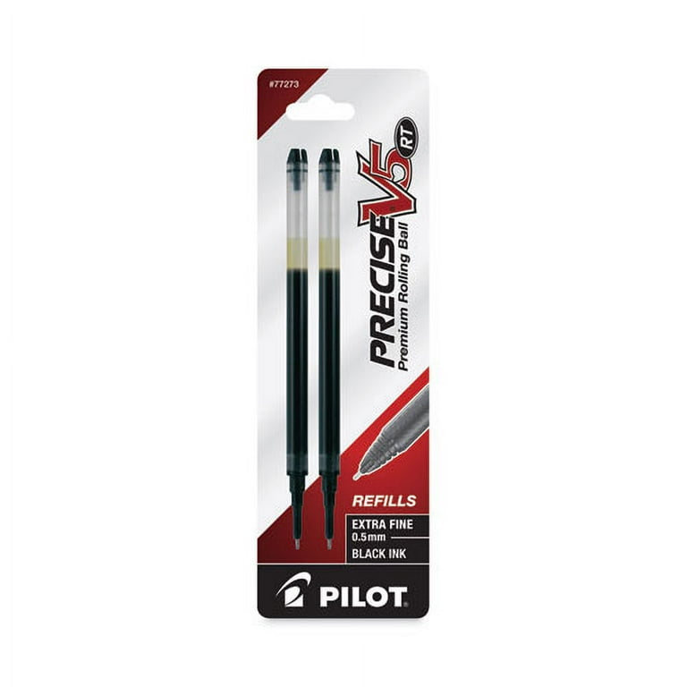 Refill for Pilot Precise V5 RT Rolling Ball, Extra-Fine Conical Tip, Black Ink, 2/Pack Refill for Pilot Precise V5 RT Rolling Ball, Extra-Fine Conical Tip, Black Ink, 2/Pack