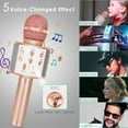 thumbnail image 6 of Fitfirst Wireless Bluetooth Karaoke Microphone for Kids, 5-in-1 Portable Handheld Karaoke Mic Speaker Player Recorder with Adjustable Remix FM Radio for Girls Boys Teens Birthday(Rose Gold), 6 of 7
