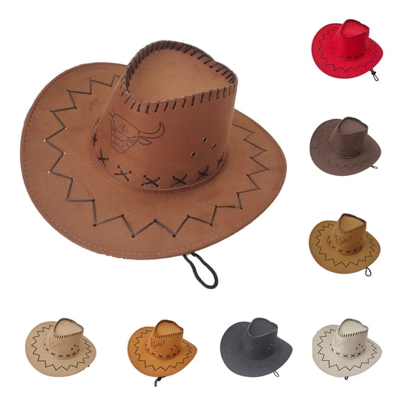 MUXiin Cowboy Hats for Kids Western Cowboy Hat for Kids Sun Wide Brim Summer Outdoor Beach Sun Hat for Boys And Girls
