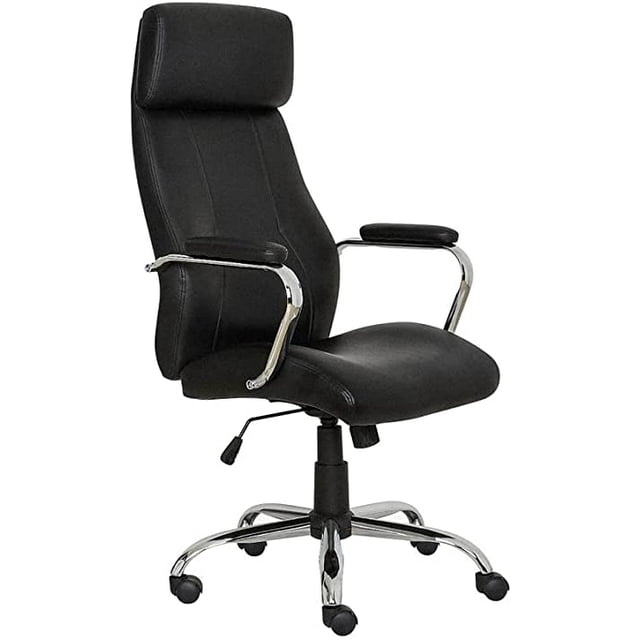 Silla ejecutiva de Oficina de Piel PU Grupo Microtec Star500b Respaldo Alto Estilo Moderno Negra