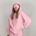 thumbnail image 5 of GEWSEY Hoodie with Eye Mask Built In,Comfort Airplane Mode Travel Hoodies with Hidden Pockets,Blanket Hoodie for Women Men (Pink, L), 5 of 9