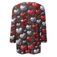 thumbnail image 6 of Fgvctg Valentine's Day Womens Spring Tops Casual 3/4 Length Sleeve Crewneck Shirt Soft Date Night Pullover Top Loose Cute Love Heart Print Half Sleeve Blouse Dark Gray 5XL, 6 of 6