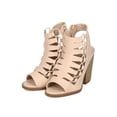 thumbnail image 5 of New Women Nature Breeze Webber-14 Leatherette Peep Toe Caged Chunky Heel Sandal, 5 of 5