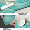 thumbnail image 6 of Teal Abstract Marble Kitchen Rug Mat Turquoise Kitchen Rugs 2 PCS Cushioned Anti-Fatigue Comfort Standing Kitchen Floor Mat Non Slip Washable Runner Mat for Sink Laundry Kitchen, 6 of 7