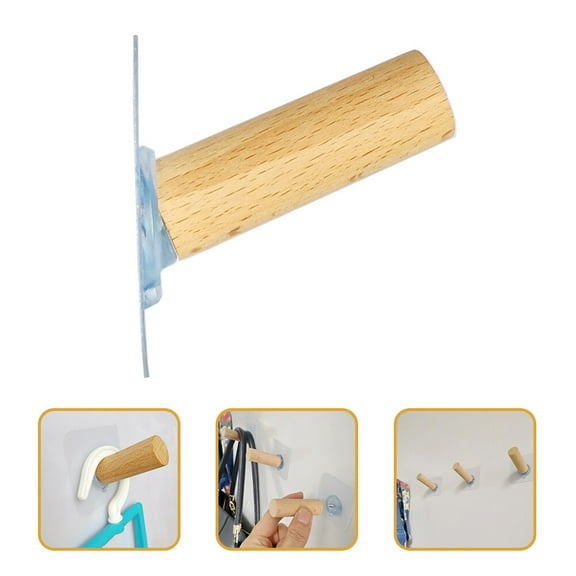 ULTNICE Punch- Coat Hooks 4pcs Decorative Wall Hooks Wood Hat Hangers For Baseball Caps Versatile