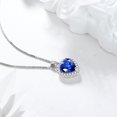 thumbnail image 6 of Blue Heart Necklace Women September Birthstone Necklace Sapphire Crystal 925 Sterling Silver Pendant Jewelry Birthday Mother's Day Gifts Hipunk, 6 of 9