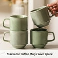 thumbnail image 3 of Adewnest Stackable Coffee Mugs Set: 13 oz Ceramic Stacking Cups for Cappuccino Latte Tea - Microwave Safe Mug for Home & Office - 4 PCS, 4 Color Assorted, 3 of 7