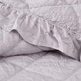 thumbnail image 5 of Truly Soft Crinkle Ruffle 100% Microfiber Polyester  3 Piece Full/Queen Quilt Set in Grey, All Season, Adult Size, OEKO-TEX Certified, 5 of 11