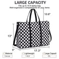 thumbnail image 3 of Bolsa de tela BTOOP para portátil de 15,6 pulgadas, lona, blanco y negro, a cuadros, 3 of 8