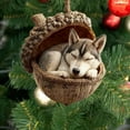 thumbnail image 7 of 3.15 Inch Forest Animal Christmas Tree Decorations Small Animal Christmas Tree Ornaments Sleeping Animals Decor 2D Flat Decoration Pet Lovers Gift, 7 of 7