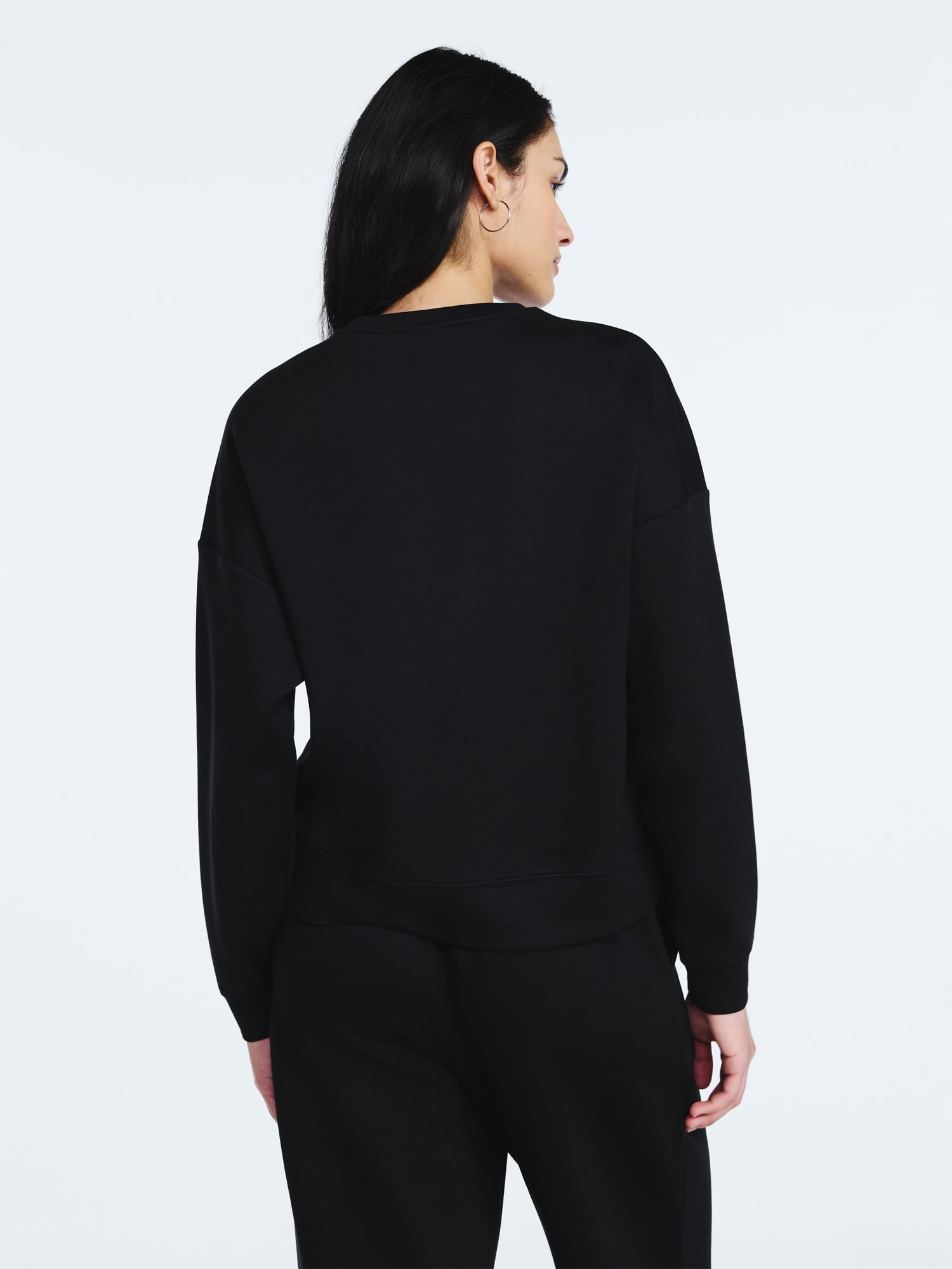 Scoop Women's and Women's Plus Scubaknit Cropped Sweatshirt with Drop Sleeves, Sizes XS-4X