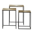 thumbnail image 6 of DecMode 20" x 24" Gold Aluminum Geometric Accent Table with Black Stands, 3-Pieces, 6 of 9
