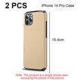 thumbnail image 2 of 2PCS Phone Case Credit Card Slot Sliding Hidden Protective Shell Back Cover for iPhone 14Pro, 2 of 5