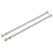 Blu-Pier Tech Spring Window Fashions 7/16-Inch Round Spring Tension Rod 11 to 18-Inch Adjustable Width - White, 2 Rods per Pack