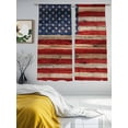 thumbnail image 4 of Sheer Curtains 63 Inches Long, Retro American Flag Light Filtering Window Curtains for Living Room, Vintage USA Flag Red Blue Wooden Rod Pocket Voile Sheer Curtain Drapes, 52"W x 63"L, 2 Panels, 4 of 8