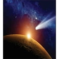 thumbnail image 3 of Outer Space Duvet Cover Set, Comet Tail Approaching Planet Mars Cosmos Dark Solar System Scenery, Decorative 3 Piece Bedding Set with 2 Pillow Shams, King Size, Blue Orange, by Ambesonne, 3 of 3