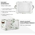 thumbnail image 2 of Foldable Storage Bins Watercolor Floral Green Leaves Fabric Storage Baskets Collapsible Decorative Baskets Closet Organizer Bins with PU Handles for Shelves Home Closet-1Pack Decor Gifts, 2 of 7