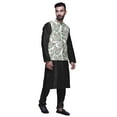 thumbnail image 2 of Atasi Solid Kurta Pajama & Printed Nehru Jacket Set For Mens Party Wear, 2 of 3