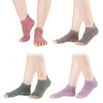 thumbnail image 2 of Kuyiluo 4 Pairs Cotton Non-Slip Low Cut Toeless Socks - Yoga & Dance Socks, 2 of 6
