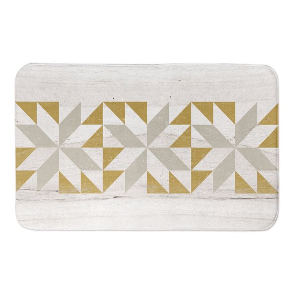 Creative Products Yellow Gray Barn Star Row 34x21 Bath Mat