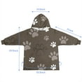 thumbnail image 7 of Brown Dog Paw Footprint Blanket Hoodies for Kids 6-13YR Oversize Wearable Blanket Hoodies for Boys Girls Teens, 7 of 7