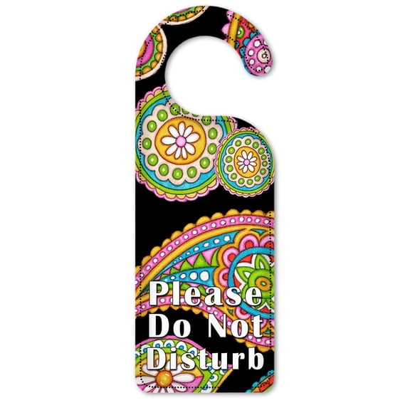 Do Not Disturb Door Knob Hanger Sign - Rainbow Paisley - Image by Dan Morris