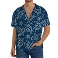 thumbnail image 3 of Vsdgher Sea Turtle Print Men's Wrinkle Free Untucked Cuban Shirt Business Casual Button Down Shirts Short Sleeve Shirt, 3 of 7