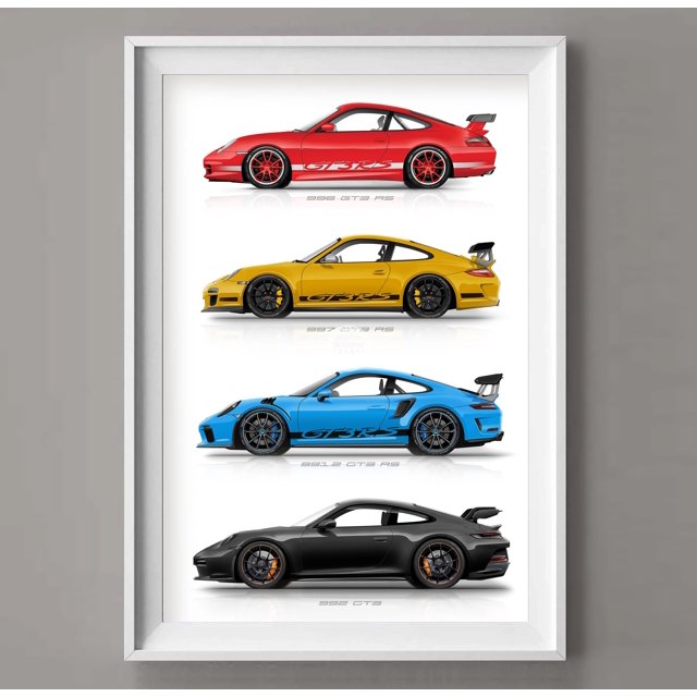 GT3 RS-póster de supercoche de generación de coches, lienzo impreso, pintura, decoración del hogar, regalo de decoración de arte de la pared para amantes del coche, sin marco, 911
