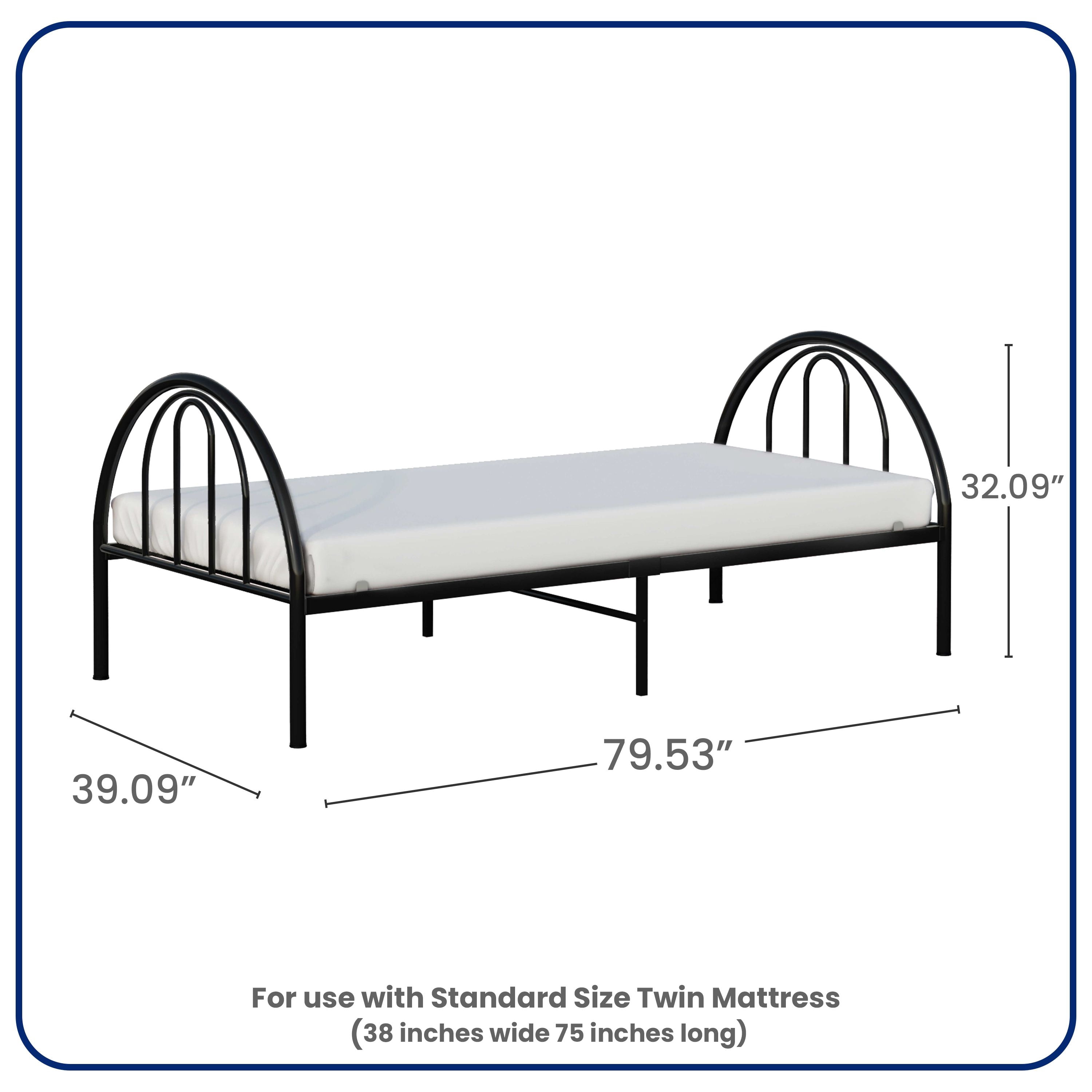 BK Furniture Brooklyn Metal Twin Bed, Black