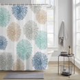 thumbnail image 2 of Light Green Floral Shower Curtain for Bathroom, Modern Light Blue Green Khaki Dandelion Flowers Waterproof Cloth Fabric Bathroom Accessories Set with 12 Rust Proof Plastic Hooks, 72"x84", 2 of 9