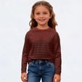 thumbnail image 5 of WOYY Boys Striped Long Sleeve Crewneck T Shirt Casual Unisex Pullover T-Shirt, Sizes 3-14, 5 of 5